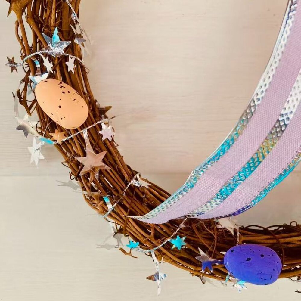 🐰 Pastel Bunny Grapevine Wreath – Easter Door Charm - Picture 7 of 10
